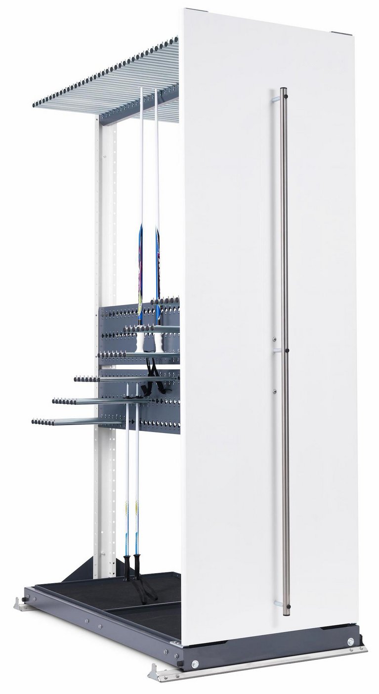 Skiverleih und Aufbewahrung Aufbewahrungssysteme POLE RACK Seitenansicht