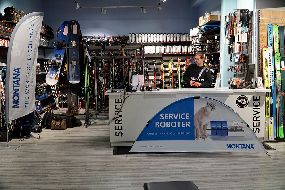 Sport Schrey with new ski service machine MONTANA CRYSTAL ROCK Reference Project Ski Service Machine CRYSTAL ROCK, Sport Schrey, Pforzheim, DE, 2022